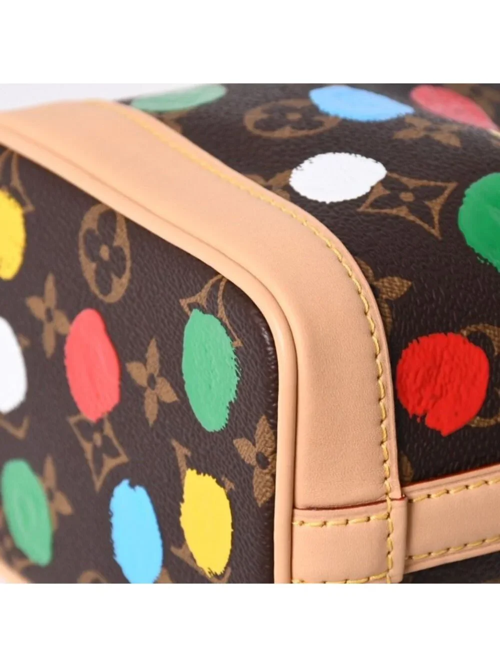 Louis Vuitton Yayoi Kusama Collaboration Shoulder Bag Monogram Nano Noe Brown